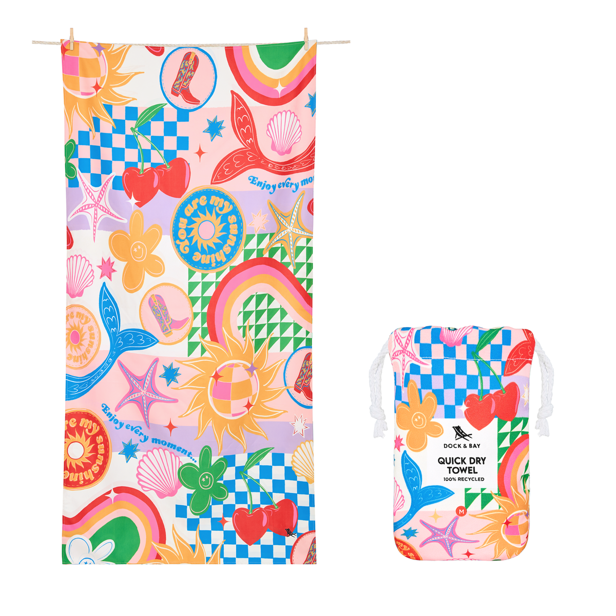Dock & Bay Beach Towel Kids Collection M Good Vibes Club 100% Recycled 100% Recycled