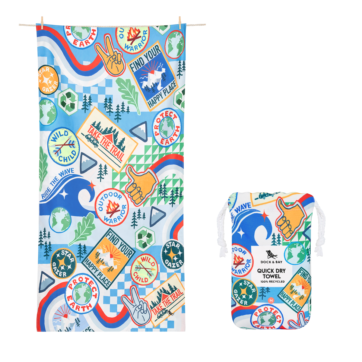 Dock & Bay Beach Towel Kids Collection M Into the Wild 100% Recycled 100% Recycled