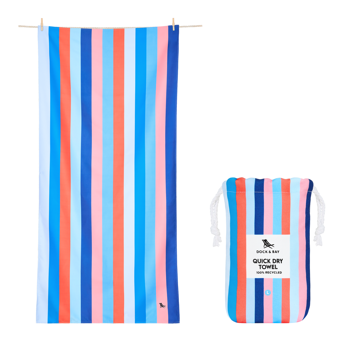 Dock & Bay Beach Towel Summer Collection L Ocean Pavilion 100% Recycled 100% Recycled