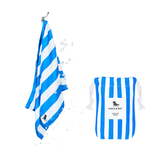 Dock & Bay Cooling Towel Cabana Collection Bondi Blue 100% Recycled 100% Recycled