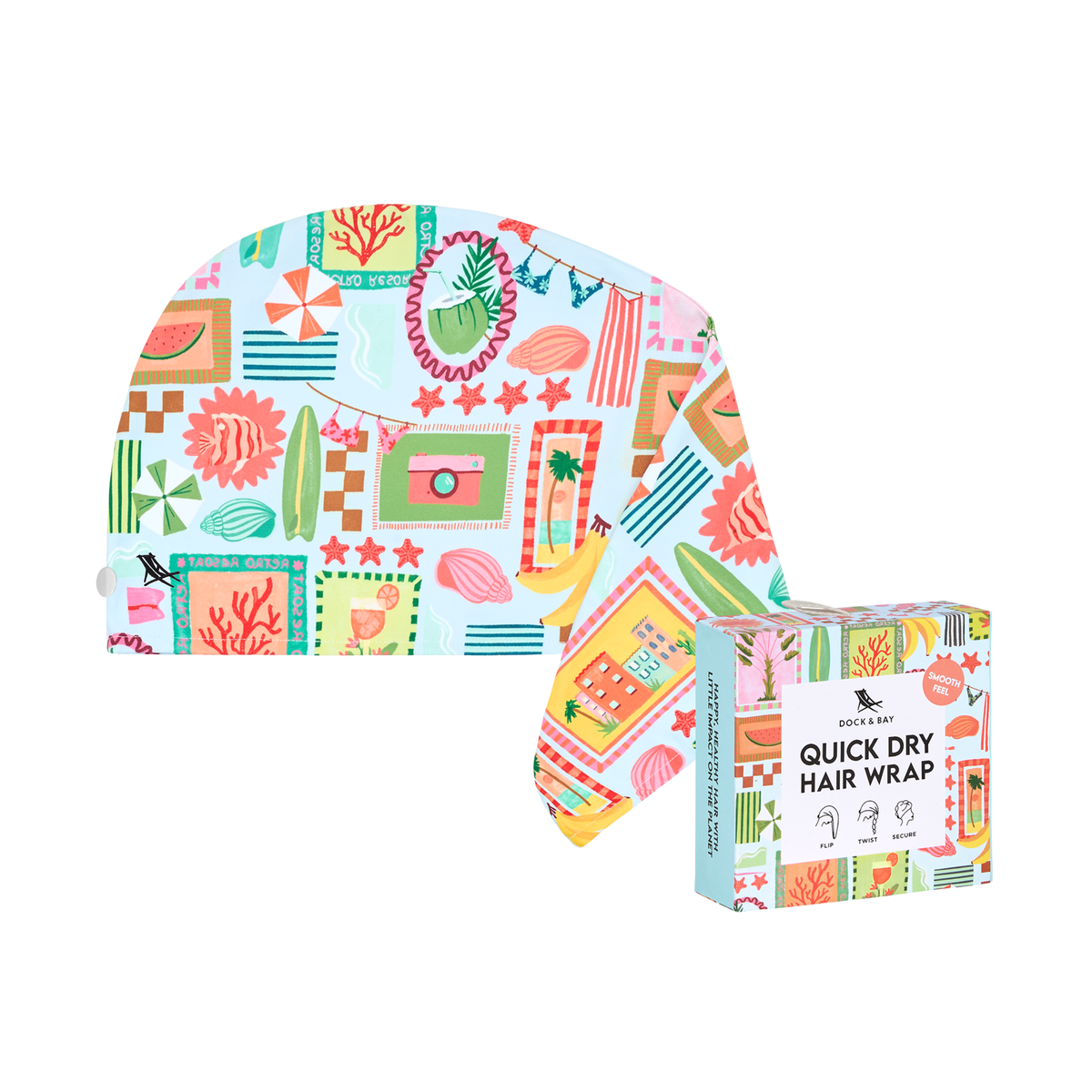 Dock & Bay Hair Wrap Collection Wish You Were Here 100% Recycled 100% Recycled