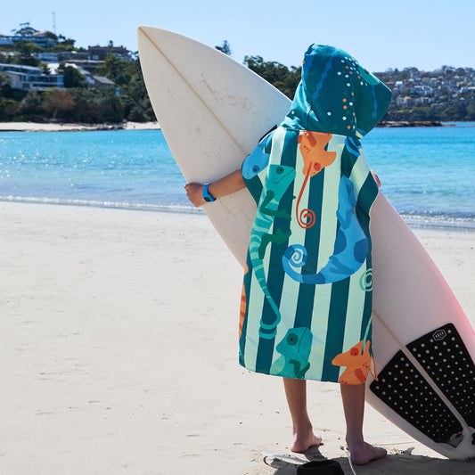 Dock & Bay Poncho Kids Patterned Collection Karma Chameleon 100% Recycled 100% Recycled