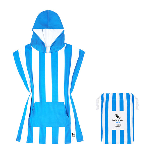 Dock & Bay Poncho Mini Cabana Collection Bondi Blue 100% Recycled 100% Recycled