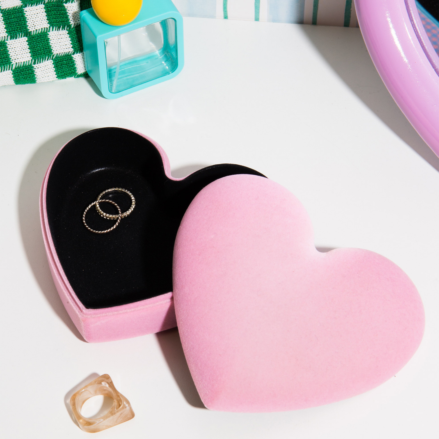 DOIY Love Velvet Storage Box Pink