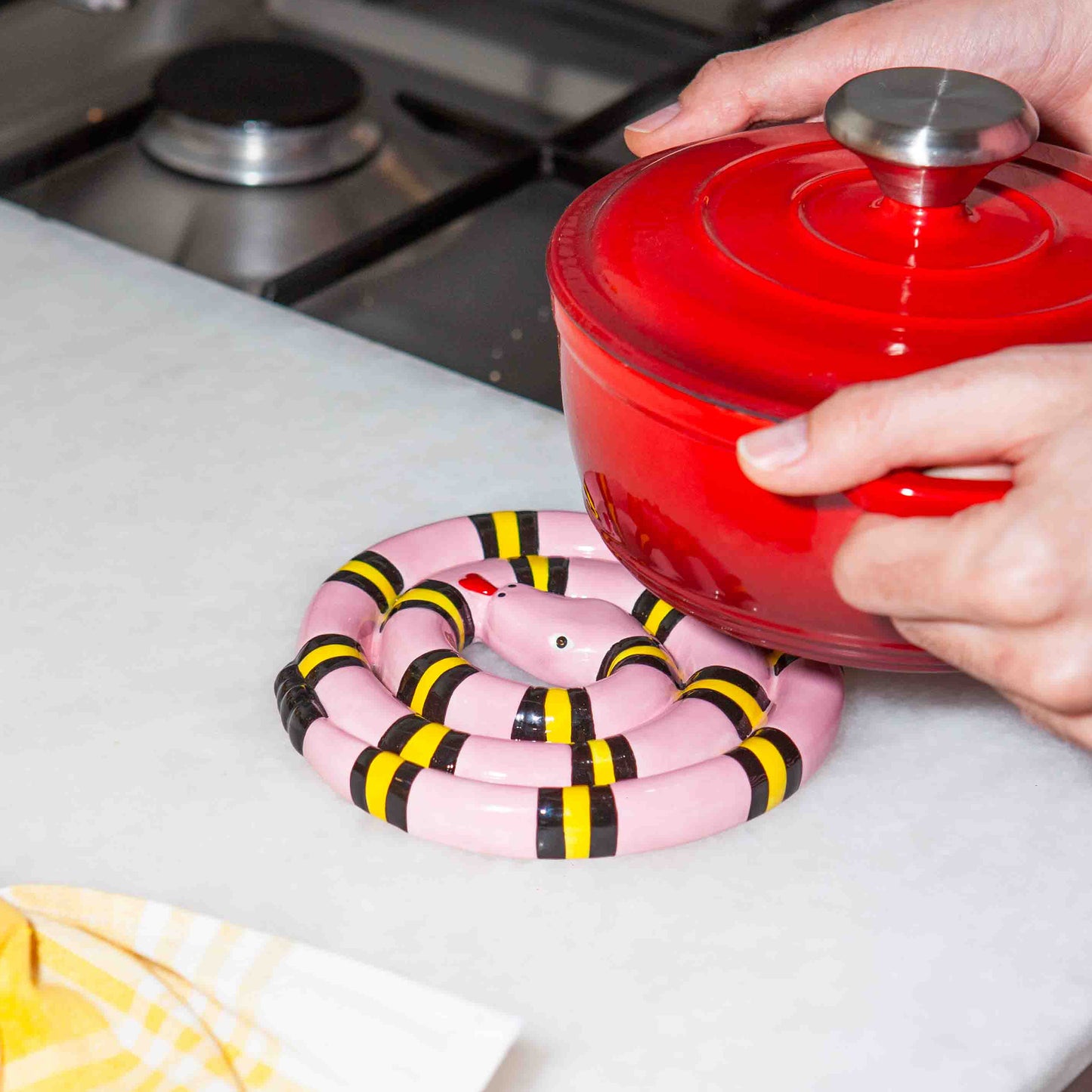DOIY Snake Trivet Pink