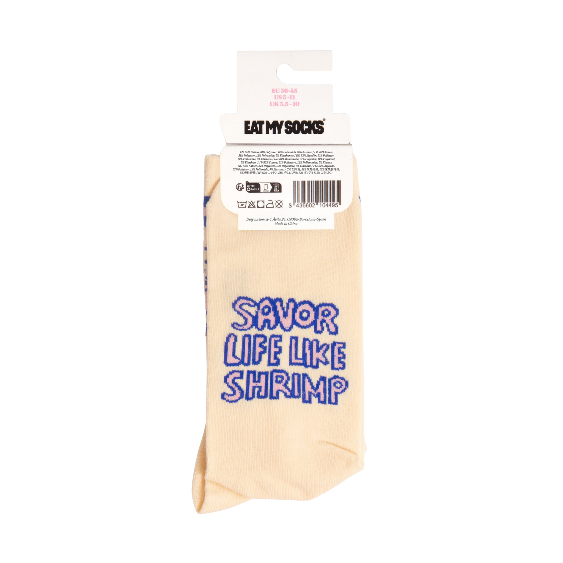 Eat My Socks Crew Socks Shrimp Cocktail