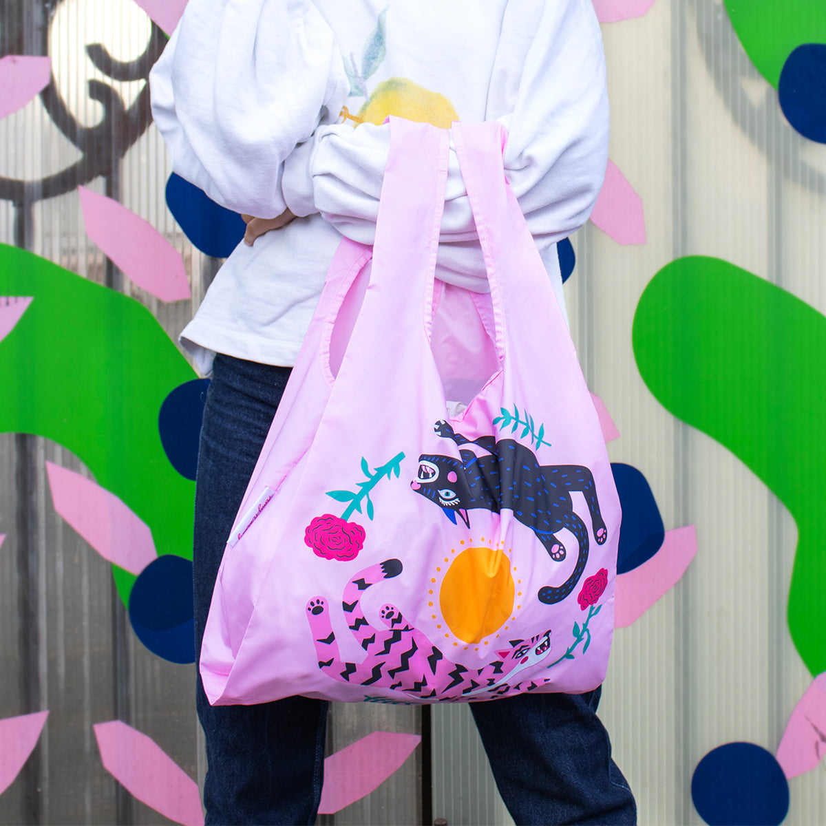 Kind Bag Reusable Bag Collab Amy Hastings Leaping Cat