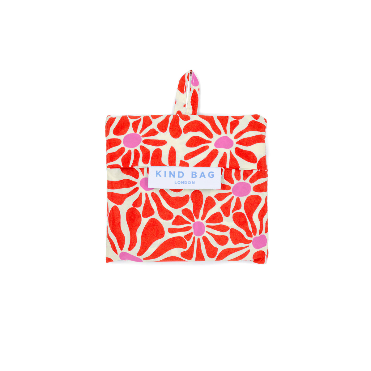 Kind Bag Reusable Bag Medium Abstract Flowers Red