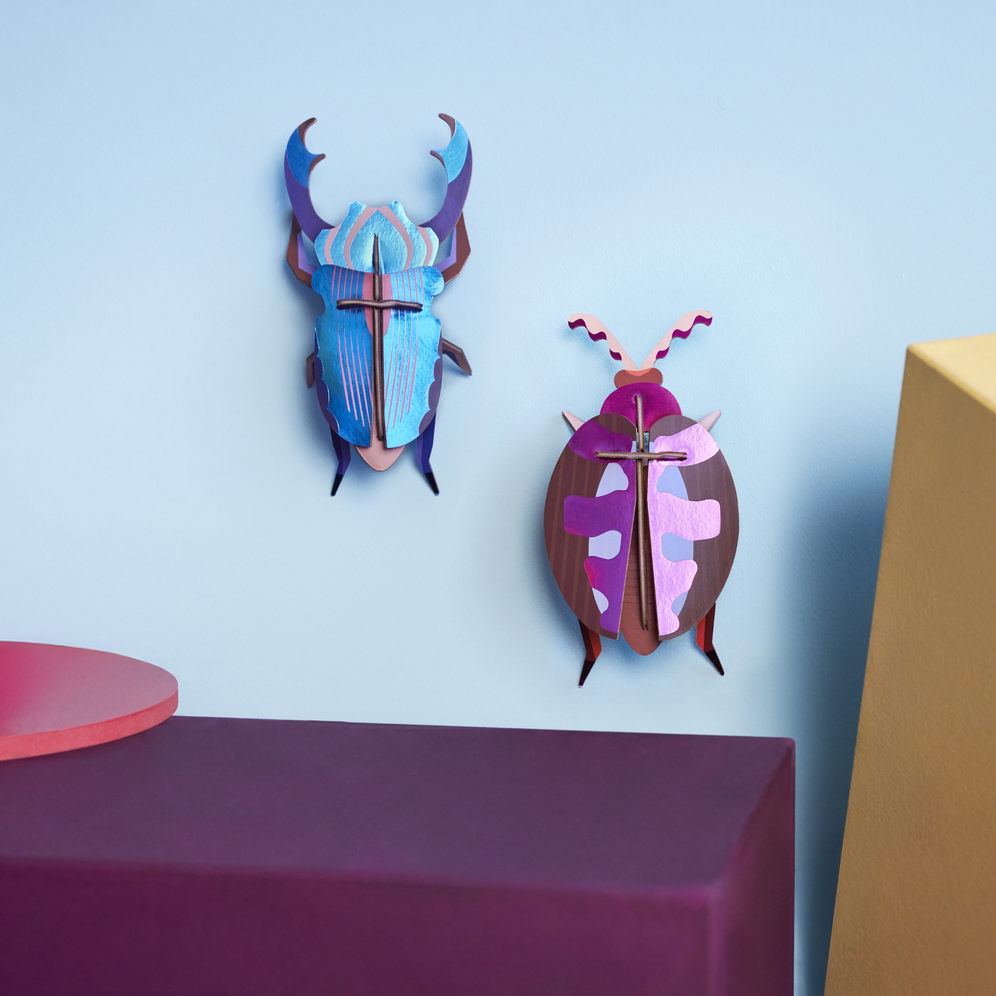 Studio Roof Wall Art Beetles (B6) Lumen Pink Beetle