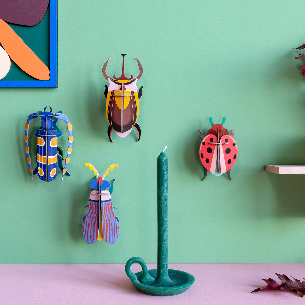 Studio Roof Wall Art Beetles (B7) Coccinelle Rouge