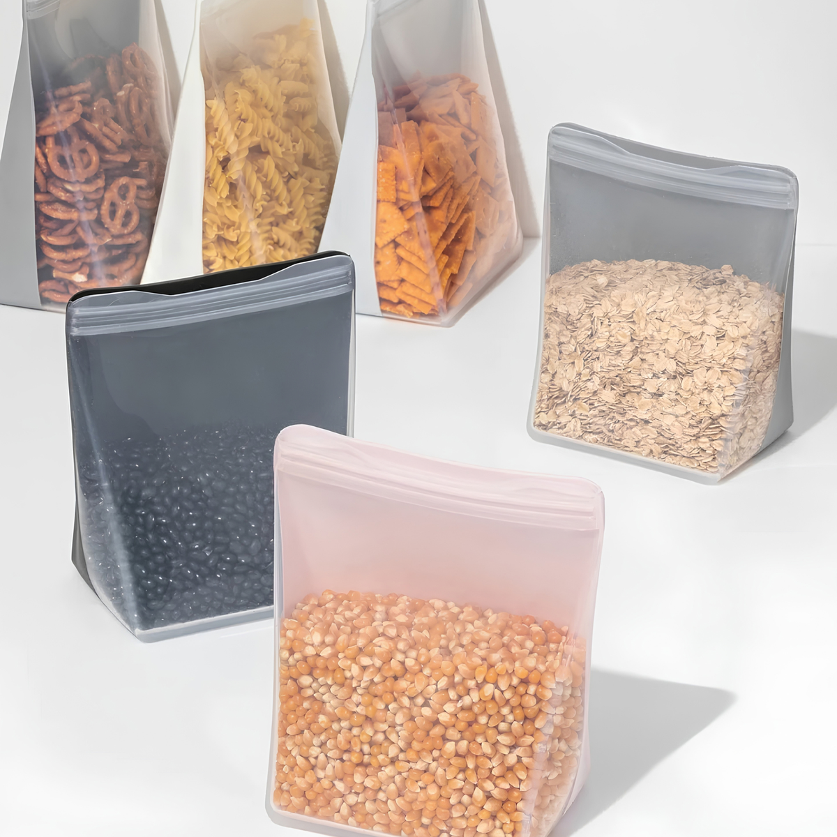 W&P Reusable Silicone Bag Stand Up 1L Slate