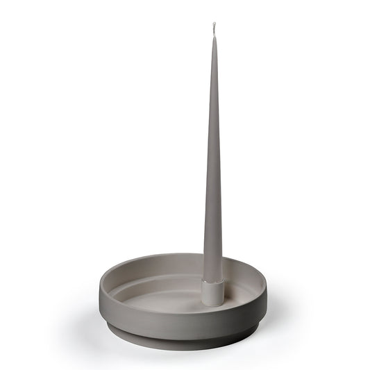 Orbital Step Ceramic Candle Holder Large Grey