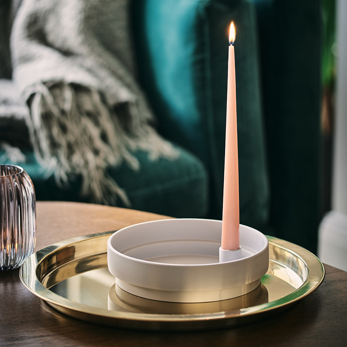 Orbital Step Ceramic Candle Holder Large White Aery Living