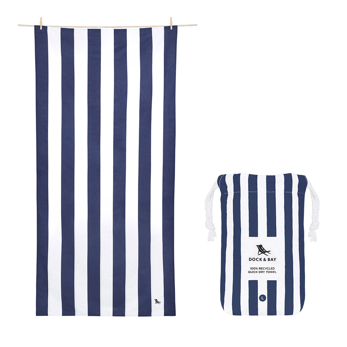 Beach Towel Cabana Collection L Whitsunday Blue