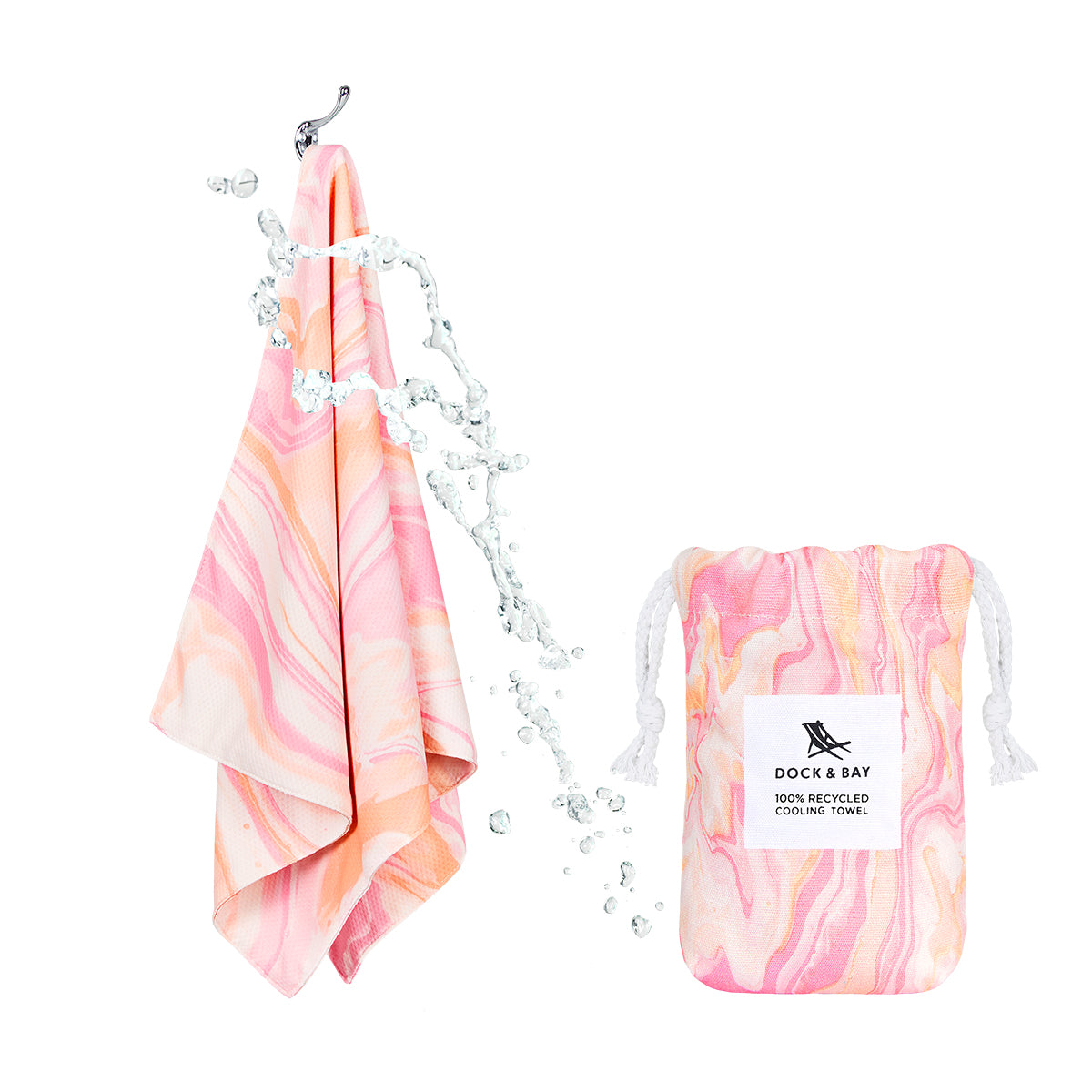 Cooling Towel Marble Collection Peach Melba
