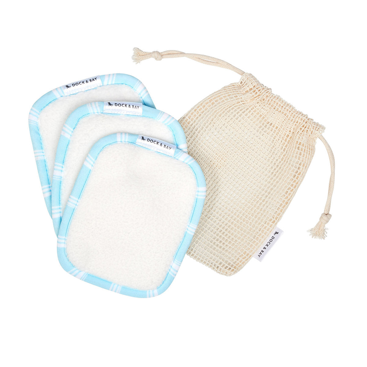 Home Reusable Makeup Wipes (pk of 3) Chamomile Blue
