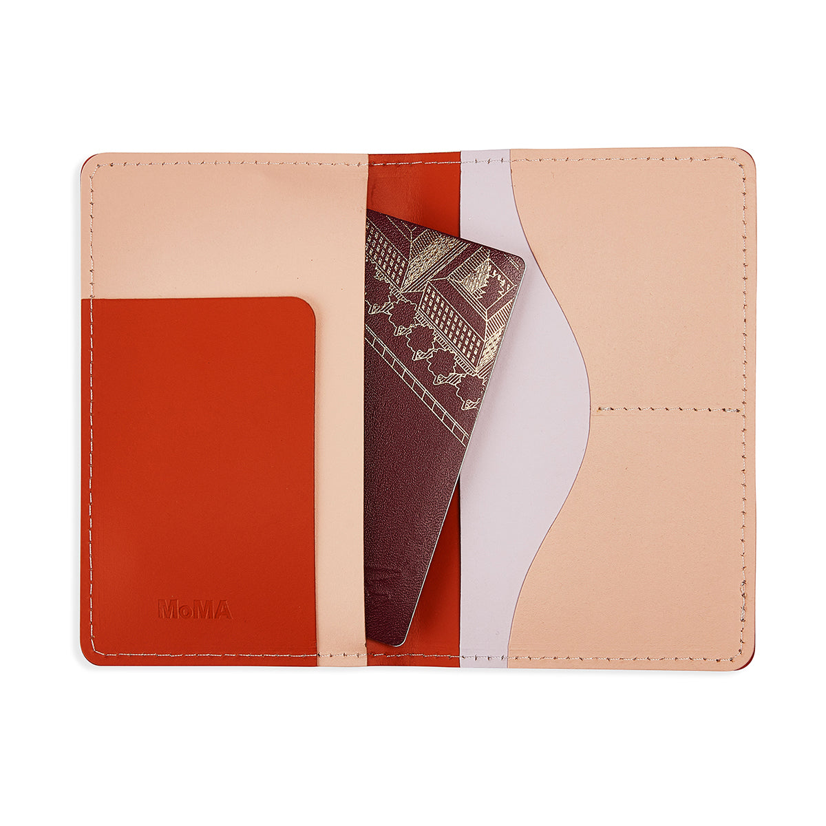 MoMA Recycled Leather Passport Holder Pink