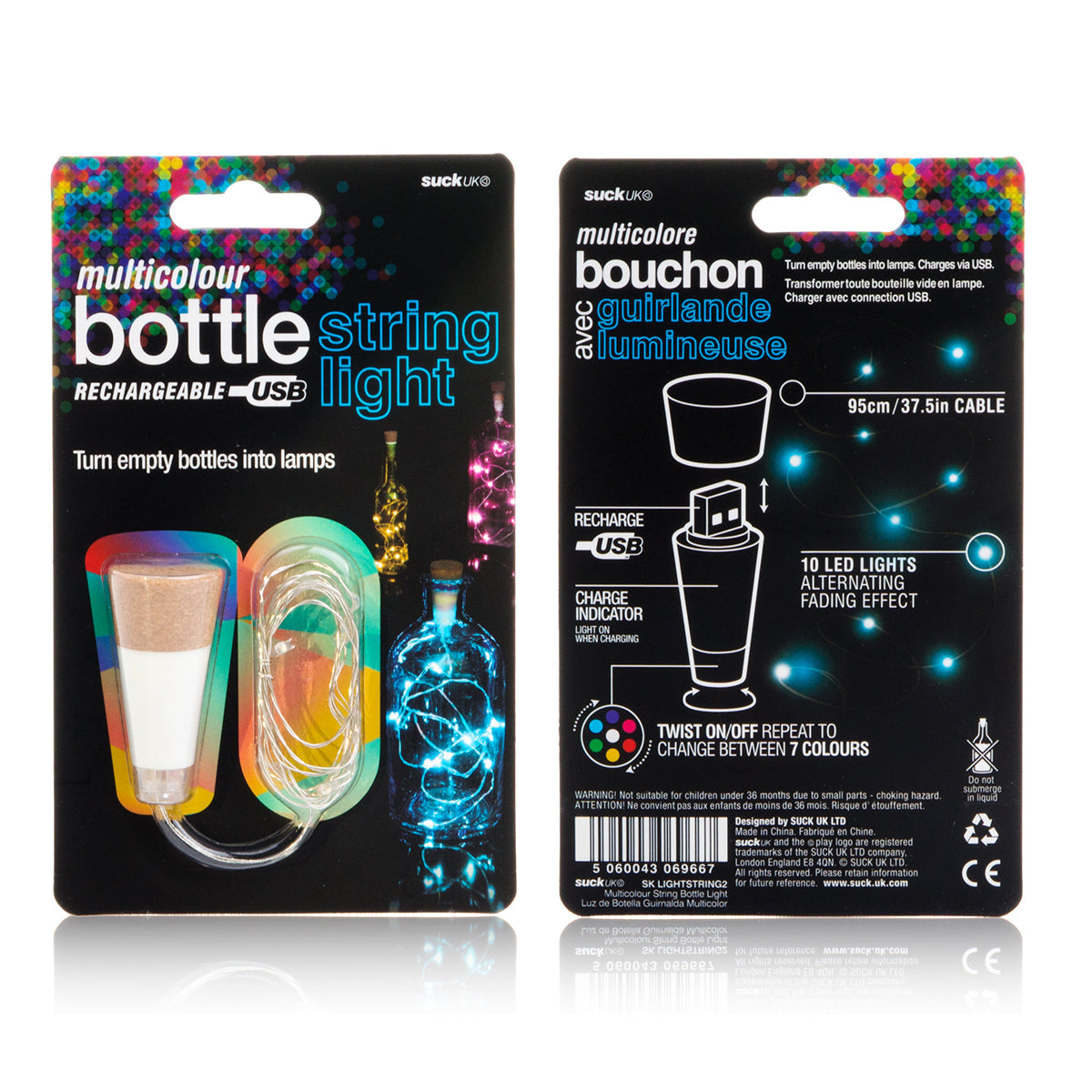 Bottle Light String Multicoloured